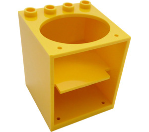 LEGO Geel Cabinet 4 x 4 x 4 met Sink Gat (6197)