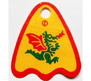 LEGO Yellow Cape with Green Dragon with Red Wings Decoration