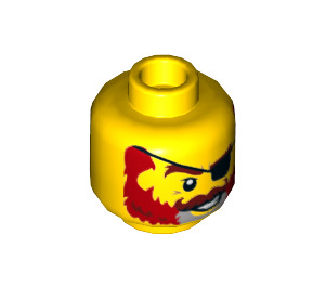LEGO Gelb Captain Redbeard Minifigure Kopf (Einbau-Vollbolzen) (3626 / 69442)