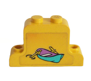 LEGO Yellow Car Grille with Rowing boat Sticker