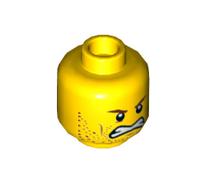 LEGO Gelb Kettensäge Dave Minifigure Kopf (Einbau-Vollbolzen) (3626 / 47897)