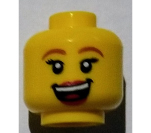 LEGO Gelb Cheerleader Kopf (Einbau-Vollbolzen) (3274)