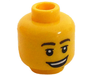 LEGO Gul Kyckling Kostym Guy Huvud (Infälld solid knopp) (3626 / 11482)