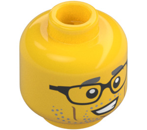 LEGO Yellow Chief Wheeler Minifigure Head (Recessed Solid Stud) (3626 / 66173)