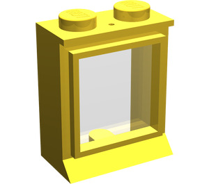 LEGO Yellow Classic Window 1 x 2 x 2 with Fixed Glass, Extended Lip and Solid Studs