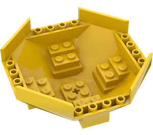 LEGO Gelb Cockpit 10 x 10 x 4 Octagonal Basis (2618)