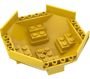 LEGO Yellow Cockpit 10 x 10 x 4 Octagonal Base (2618)
