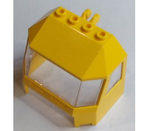 LEGO Yellow Cockpit 6 x 4 x 3 with Transparent Glass