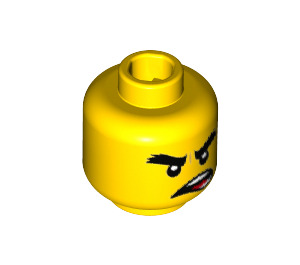 LEGO Amarillo Cole Minifigura Cabeza (Espiga sólida hueca) (3626 / 34582)