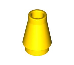 LEGO Gelb Kegel 1 x 1 ohne obrige Rille (4589 / 6188)