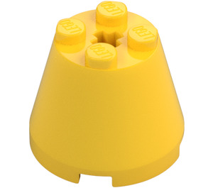 LEGO Yellow Cone 3 x 3 x 2 with Axle Hole (6233 / 45176)