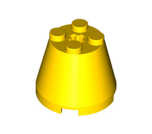 LEGO Yellow Cone 3 x 3 x 2 with Axle Hole (6233 / 45176)
