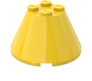 LEGO Giallo Cono 4 x 4 x 2 senza foro dell'asse