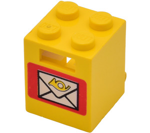 LEGO Yellow Container 2 x 2 x 2 with Mail Envelope with Solid Studs (4345)