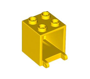 LEGO Geel Container 2 x 2 x 2 met verzonken noppen (4345 / 30060)