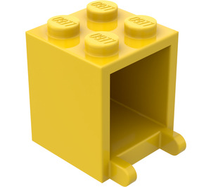 LEGO Gul Behållare 2 x 2 x 2 med solida knoppar (4345)