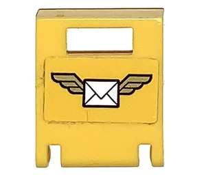 LEGO Yellow Container Box 2 x 2 x 2 Door with Slot with Winged Envelope Sticker (4346)