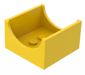 LEGO Giallo Contenitore Scatola 4 x 4 x 2 con Hollowed-Out Semi-Cerchio (4461)