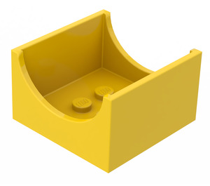 LEGO Yellow Container Box 4 x 4 x 2 with Hollowed-Out Semi-Circle (4461)