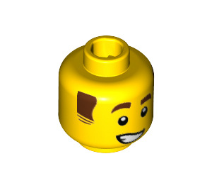 LEGO Yellow Cowboy Costume Guy Minifigure Head (Recessed Solid Stud) (3626 / 38202)