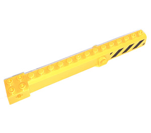 LEGO Yellow Crane Arm Outside with Pegholes with Yellow and Black Danger Stripes (Both Sides) Sticker (57779)