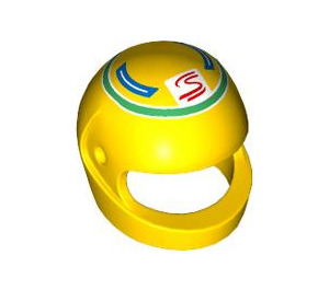 LEGO Yellow Crash Helmet with Green Ring and Blue / Red Markings (2446 / 106960)