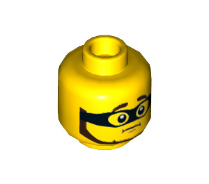 LEGO Gelb Criminal Kopf mit Eye Maske und Beard (Einbau-Vollbolzen) (3626 / 99042)