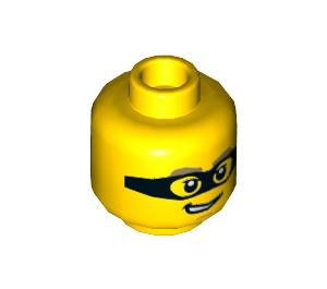 LEGO Yellow Criminal with Dark Pink Minifigure Head (Recessed Solid Stud) (3626 / 99028)