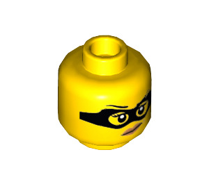 LEGO Jaune Escroc avec Orange Sombre Cheveux Minifigurine Tête (Montant solide encastré) (3626 / 29873)