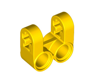 LEGO Geel Kruis Blok 2 x 2 Split (As / Twin Pin) (41678)