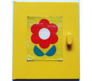 LEGO Yellow Cupboard Door 4 x 4 Homemaker with Flower Sticker