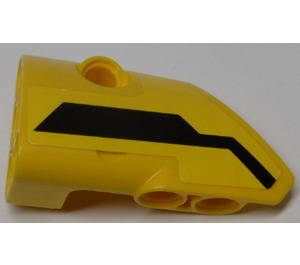 LEGO Yellow Curved Panel 1 Left with Black Stripe Sticker (87080)