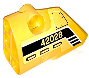 LEGO Geel Gebogen Paneel 1 Links met Geel '42028' Sticker (87080)