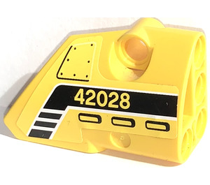 LEGO Yellow Curved Panel 2 Right with yellow '42028' Sticker (87086)