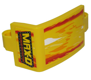 LEGO Yellow Curved Panel 3 x 6 x 3 with 'MAX-D' and 'MAXIMUM DESTRUCTION' Sticker (24116)