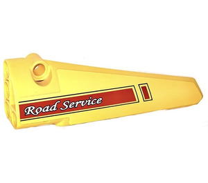LEGO Yellow Curved Panel 5 Left with 'Road Service' Sticker (64681)