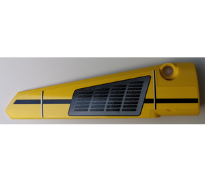 LEGO Yellow Curved Panel 6 Right with Grille Sticker (64393)