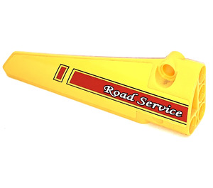 LEGO Amarillo Curvo Panel 6 Derecha con 'Road Service' Pegatina (64393)