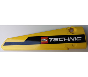 LEGO Žlutá Zakřivený Panel 6 Pravá s 'TECHNIC' Samolepka (64393)