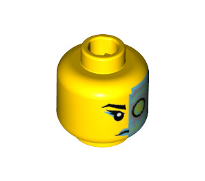 LEGO Yellow Cyborg Minifigure Head (Recessed Solid Stud) (3626 / 27966)