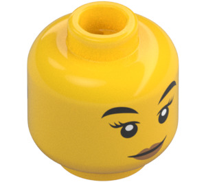 LEGO Giallo Daisy Kaboom Minifigure Testa (Perno solido incassato) (3626 / 66174)