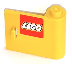 LEGO Yellow Door 1 x 3 x 2 Right with Lego Logo Sticker with Solid Hinge (3188)