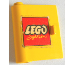 LEGO Keltainen Ovi 1 x 3 x 3 Vasen jossa Old Lego logo Tarra kiinteällä saranalla (3191)