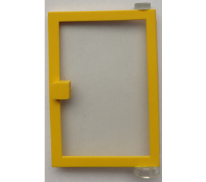 LEGO Gelb Tür 1 x 4 x 5 Recht mit Transparent Glas (73194)