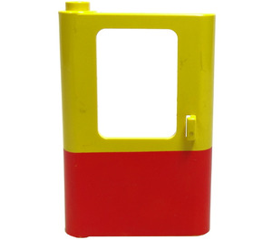 LEGO Yellow Door 1 x 4 x 5 Train Left with Red Bottom Half (4181)