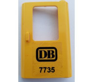 LEGO Yellow Door 1 x 4 x 5 Train Right with Black DB 7735 Sticker (4182)