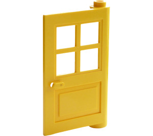 LEGO Gelb Tür 1 x 4 x 5 mit 4 Panes mit 1 Punkt auf Pivot