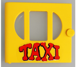 LEGO Geel Deur 1 x 6 x 5 Fabuland met 3 Windows met "TAXI" Sticker