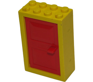 LEGO Gelb Tür 2 x 4 x 5 Rahmen mit rot Tür