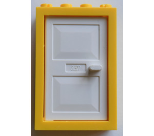 LEGO Geel Door 2 x 4 x 5 Frame with White Door